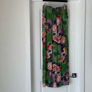 Zara Green Floral Pants- Size L